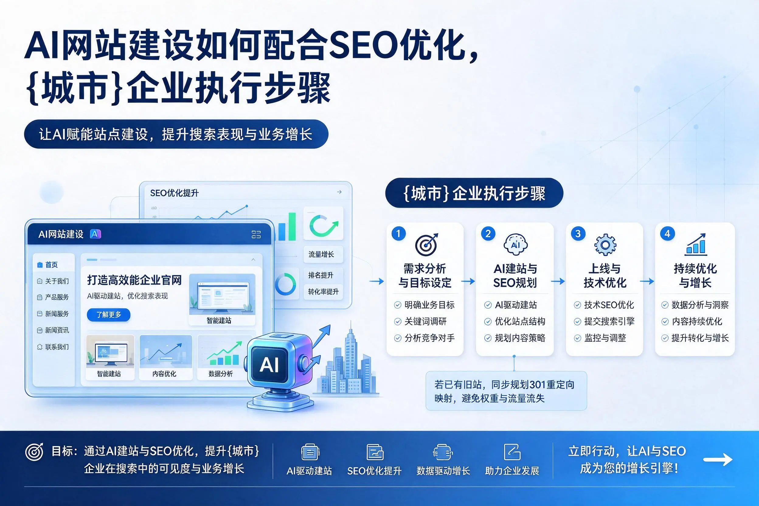 AI网站建设如何配合SEO优化，深圳企业执行步骤